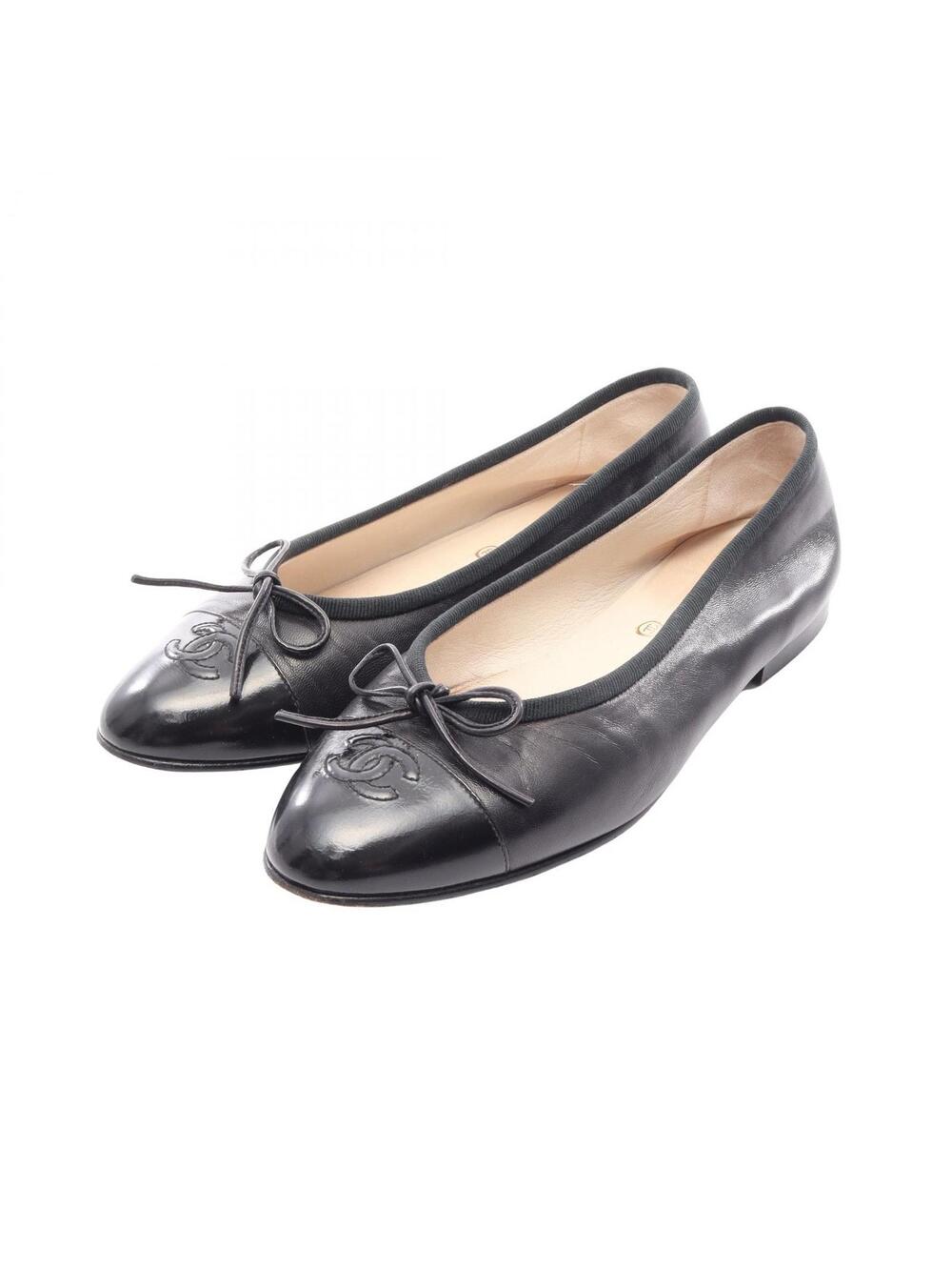 Chanel Coco Mark Flat Pumps Shoes #38 #327754C84B